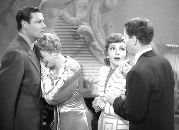 PIcture of Joel McCrea, Mary Astor, Claudette Colbert, and "Rudy" Vallée, The Palm Beach Story